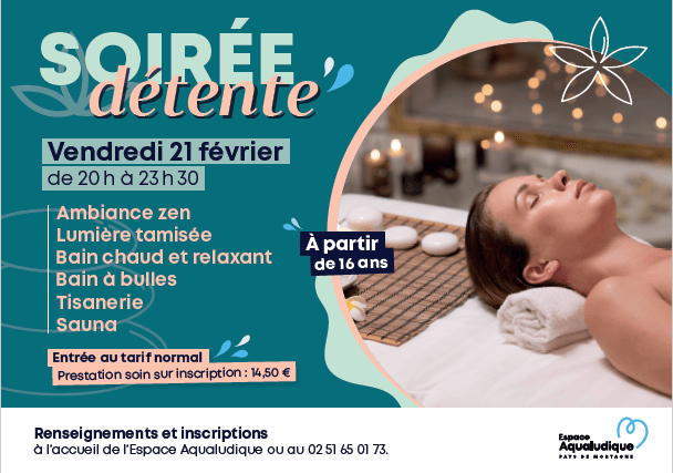 Affiche soirée détente espace aqualudique